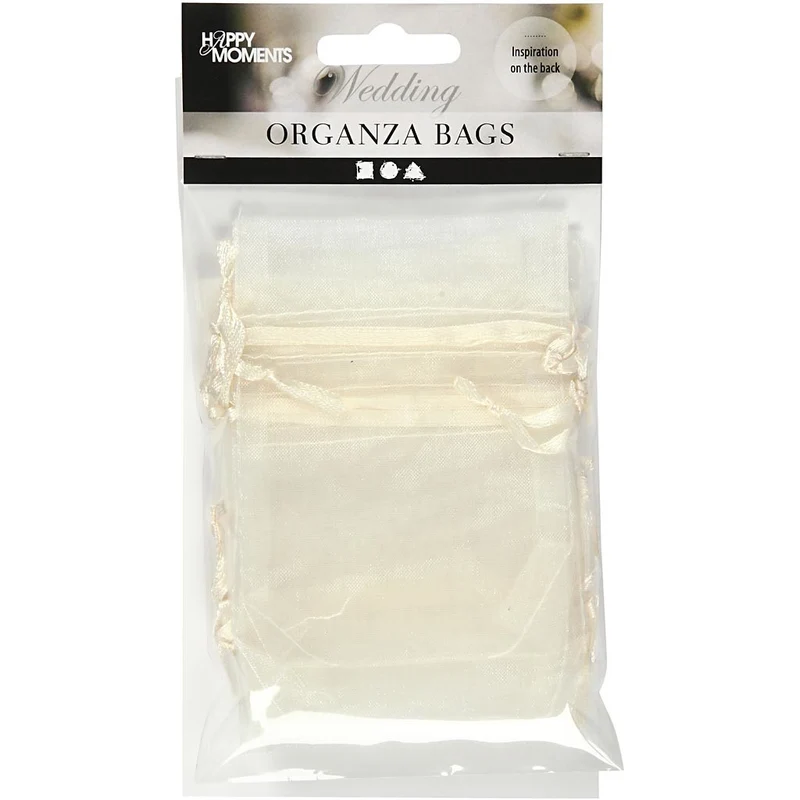Organza-Beutel, Größe 7x10 cm, Naturweiß, 10 Stk/ 1 Pck [HOB-47429]