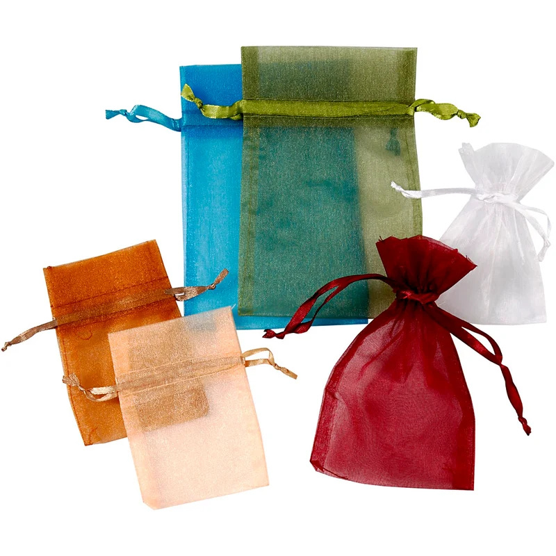 Organza-Beutel, Größe 7x10+10x15 cm, Sortierte Farben, 30 Stk/ 1 Pck [HOB-47423]