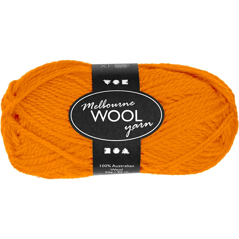 Melbourne Wool Yarn, L 92 M, Ocker, 50 g/ 1 Knäuel [HOB-44706]