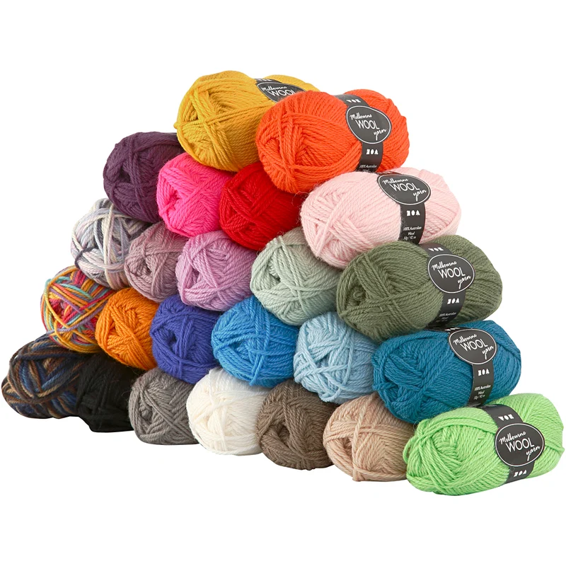 Melbourne Wool Yarn, L 92 M, 24x50 g/ 1 Pck [HOB-44700]