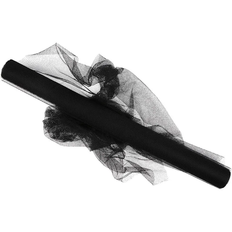 Tüll, B 50 cm, Schwarz, 5 m/ 1 Rolle [HOB-44619]