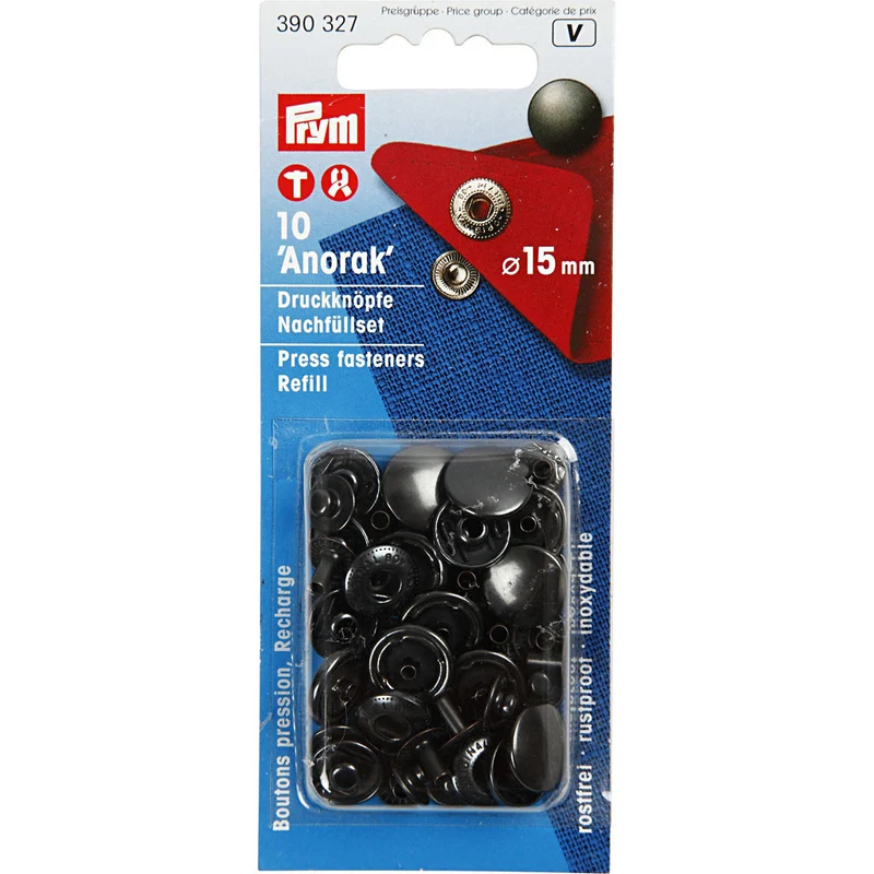 Druckknöpfe - Nachfüllpackung, D 15 mm, 10 Stk/ 1 Pck [HOB-41165]