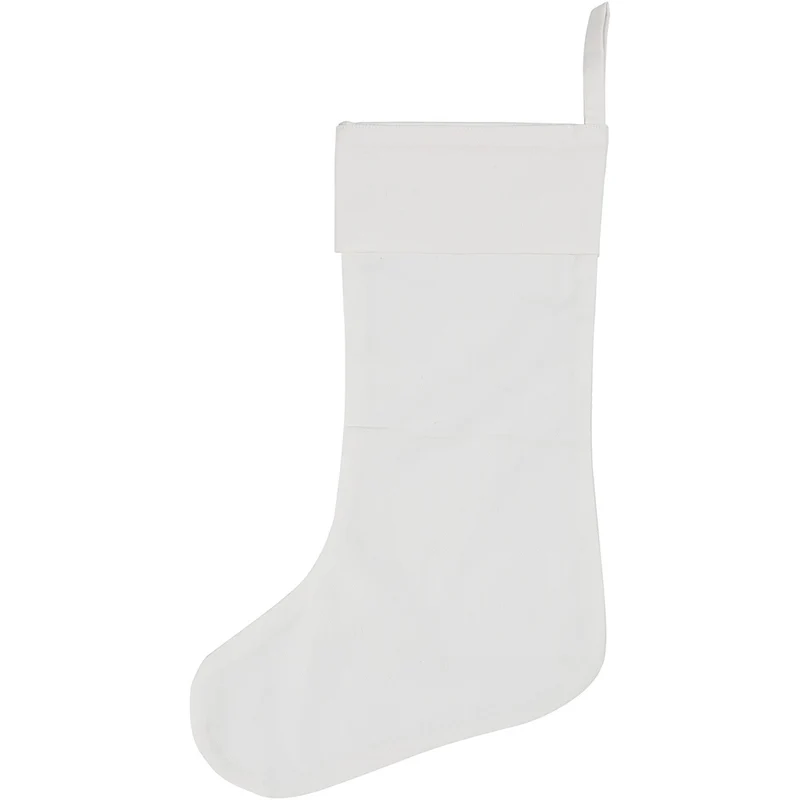 Weihnachtsstrumpf, H 40 cm, B 26 cm, 210 g, Weiß, 1 Stk [HOB-44598]