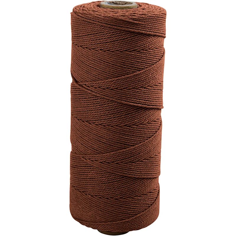 Macramé-Kordel, L 315 M, Dicke 1 mm, Dünne Qualität 12/12, Braun, 220 g/ 1 Knäuel [HOB-41518]