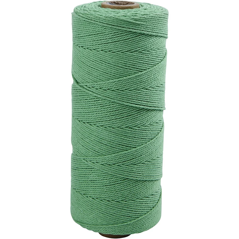 Macramé-Kordel, L 315 M, Dicke 1 mm, Dünne Qualität 12/12, Hellgrün, 220 g/ 1 Knäuel [HOB-41514]
