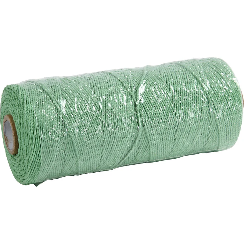 Macramé-Kordel, L 315 M, Dicke 1 mm, Dünne Qualität 12/12, Hellgrün, 220 g/ 1 Knäuel [HOB-41514]