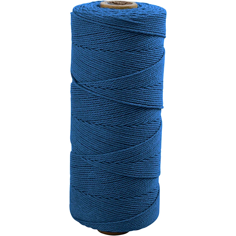 Macramé-Kordel, L 315 M, Dicke 1 mm, Dünne Qualität 12/12, Blau, 220 g/ 1 Knäuel [HOB-41512]