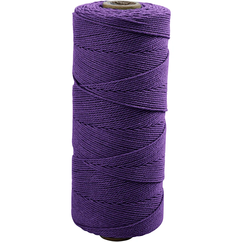 Macramé-Kordel, L 315 M, Dicke 1 mm, Dünne Qualität 12/12, Violett, 220 g/ 1 Knäuel [HOB-41510]