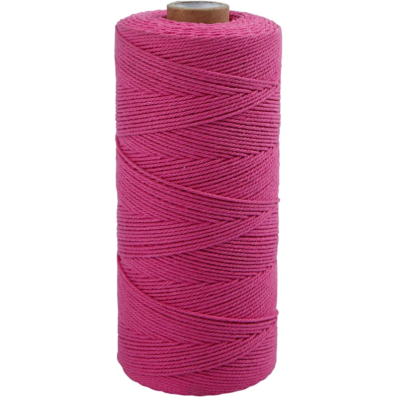 Macramé-Kordel, L 315 M, Dicke 1 mm, Dünne Qualität 12/12, Pink, 220 g/ 1 Knäuel [HOB-41508]