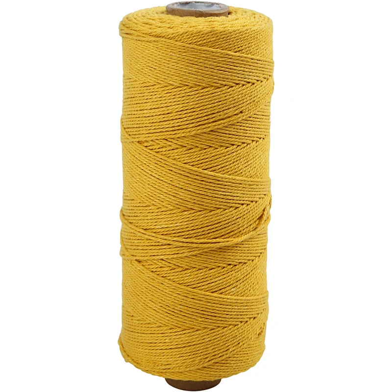 Macramé-Kordel, L 315 M, Dicke 1 mm, Dünne Qualität 12/12, Gelb, 220 g/ 1 Knäuel [HOB-41502]