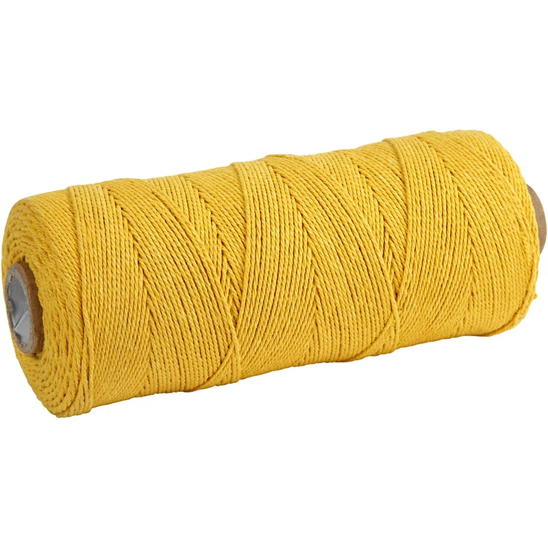 Macramé-Kordel, L 315 M, Dicke 1 mm, Dünne Qualität 12/12, Gelb, 220 g/ 1 Knäuel [HOB-41502]
