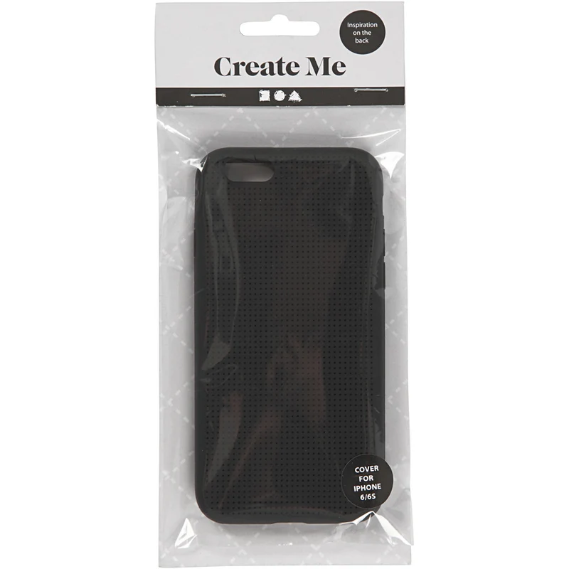 iPhone-Cover zum Besticken, Nr. 6/6S, Größe 6,8x13,8 cm, Dicke 8 mm, Schwarz, 1 Stk [HOB-41396]