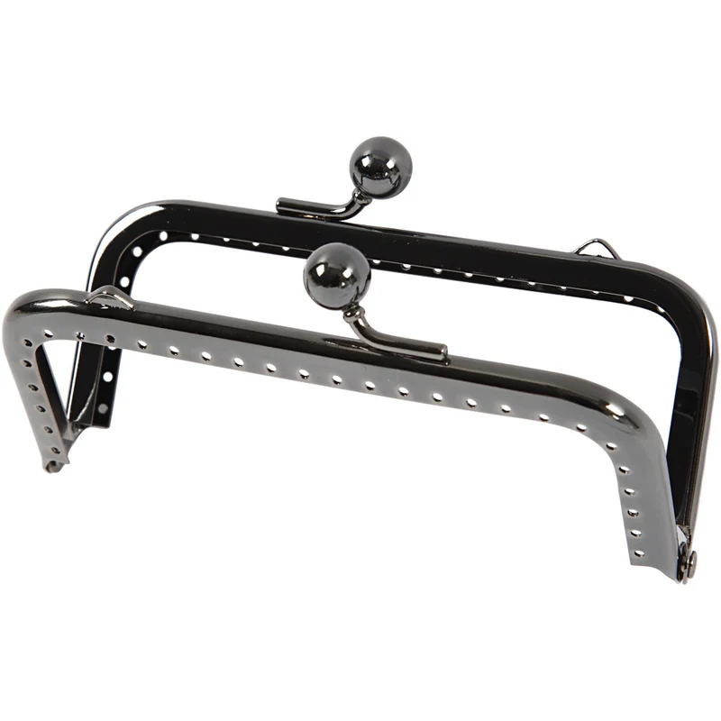Bügelverschluss für Handtaschen, Größe 10 cm, Metallic-Hellgrau, 1 Stk [HOB-41359]