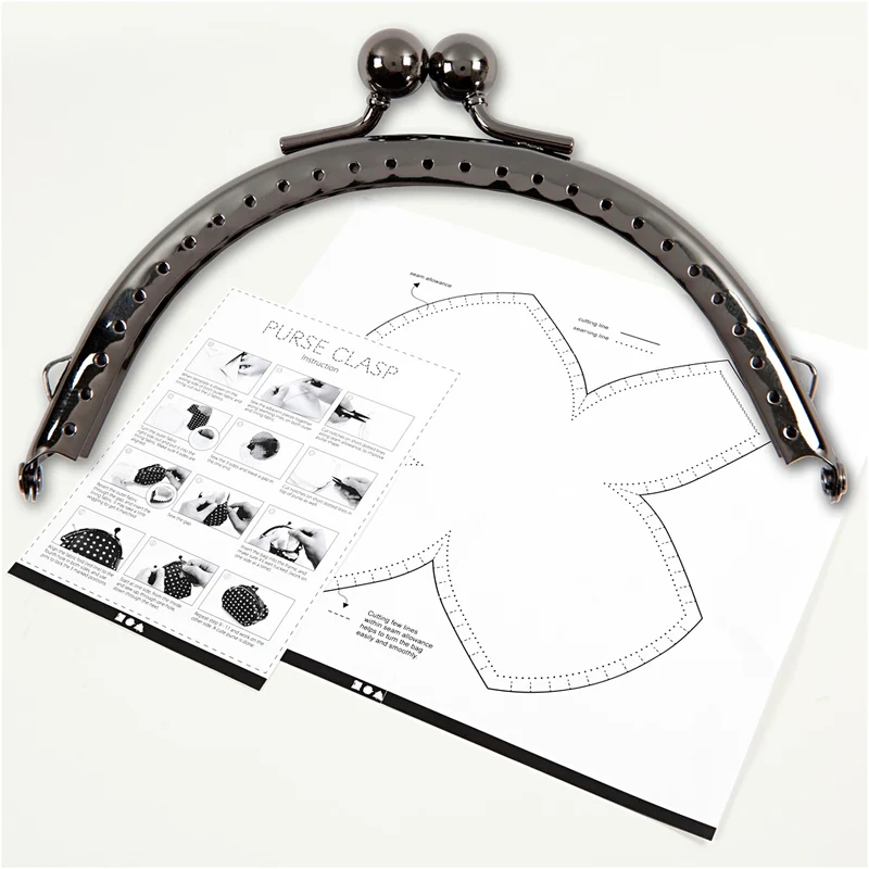 Bügelverschluss für Handtaschen, Größe 10 cm, Antiksilber, 1 Stk [HOB-41353]