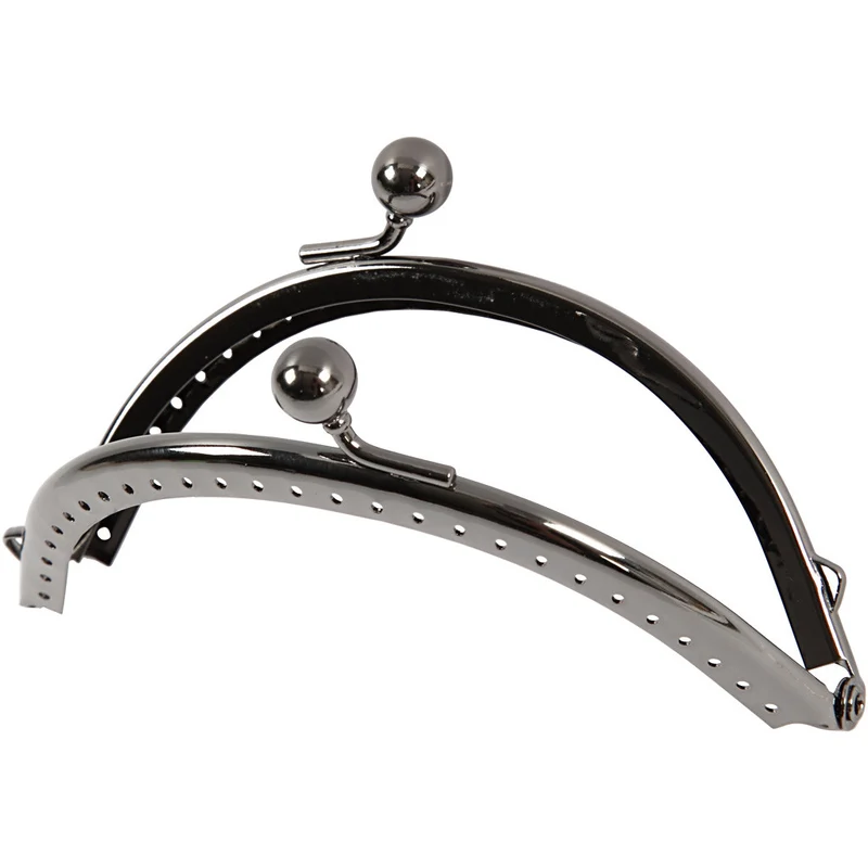 Bügelverschluss für Handtaschen, Größe 10 cm, Antiksilber, 1 Stk [HOB-41353]