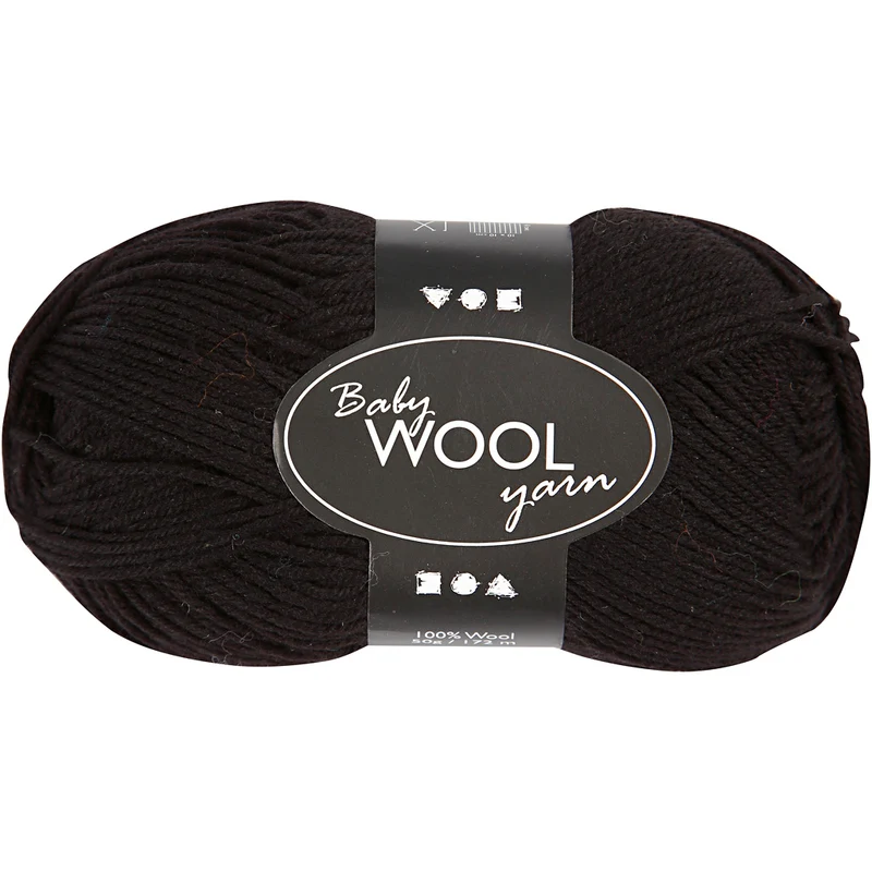 Babywolle, L 172 M, Schwarz, 50 g/ 1 Knäuel [HOB-41348]