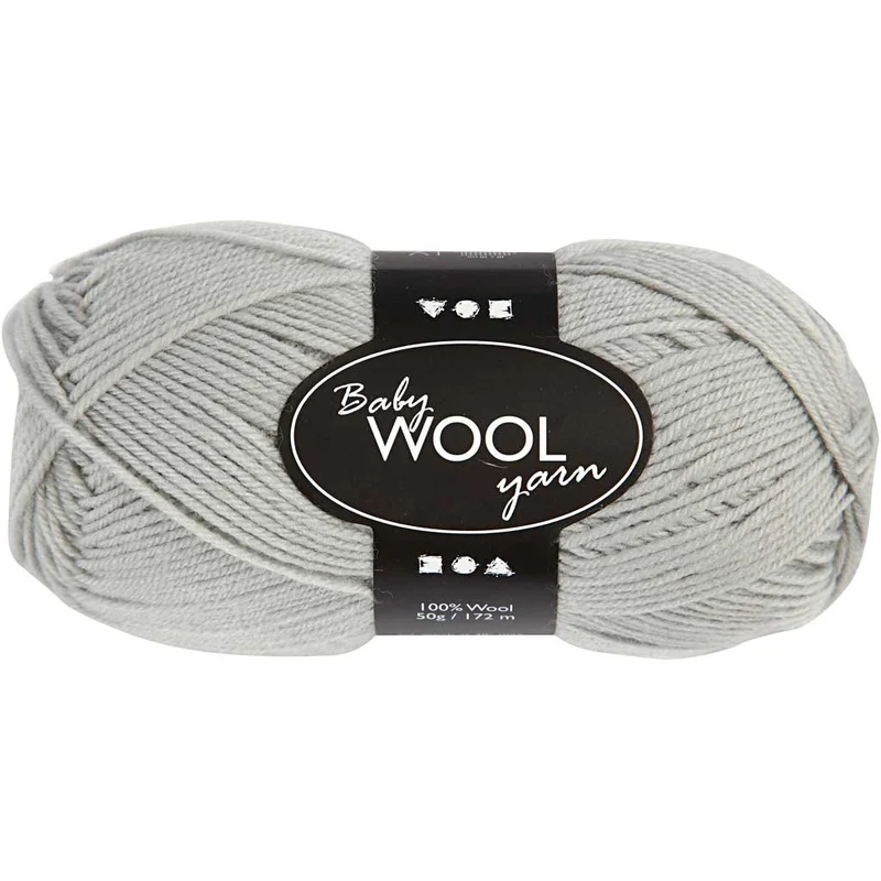 Babywolle, L 172 M, Hellgrau, 50 g/ 1 Knäuel [HOB-41340]