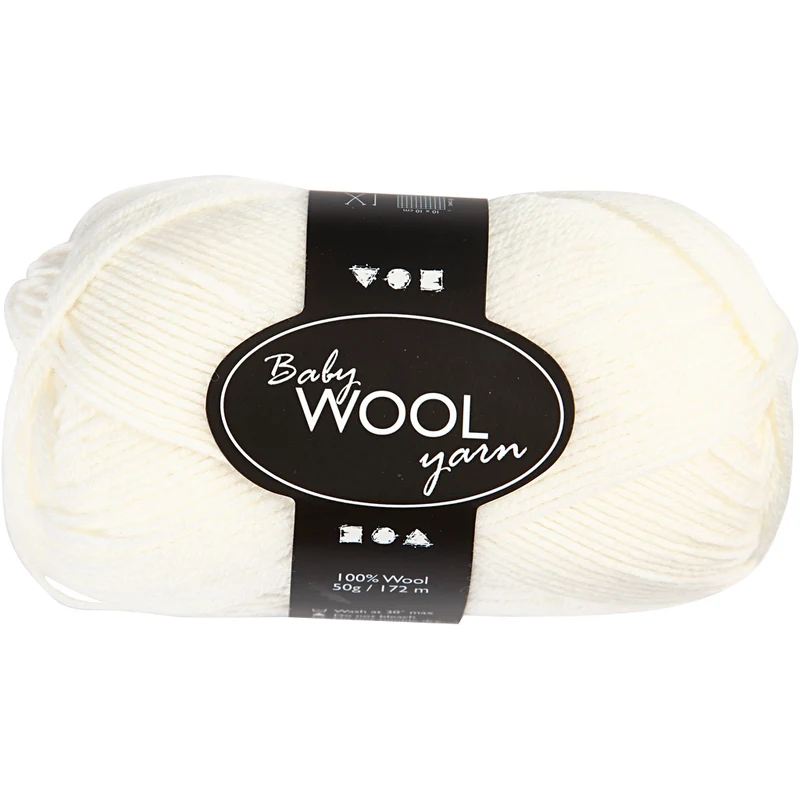 Babywolle, L 172 M, Weiß, 50 g/ 1 Knäuel [HOB-41338]
