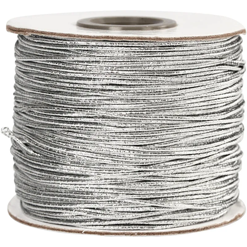 Elastikband, Dicke 1 mm, Silber, 100 m/ 1 Rolle [HOB-41049]