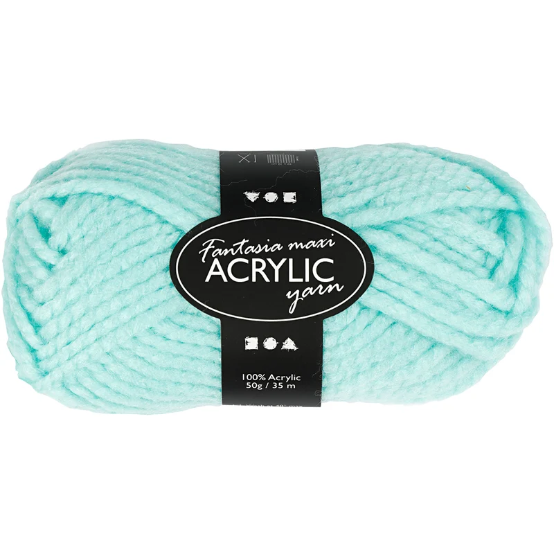 Fantasia Polyacryl-Wolle, L 35 M, Maxi, Mintgrün, 50 g/ 1 Knäuel [HOB-421877]