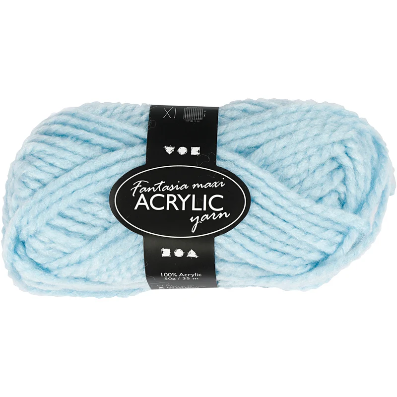 Fantasia Polyacryl-Wolle, L 35 M, Maxi, Hellblau, 50 g/ 1 Knäuel [HOB-421876]