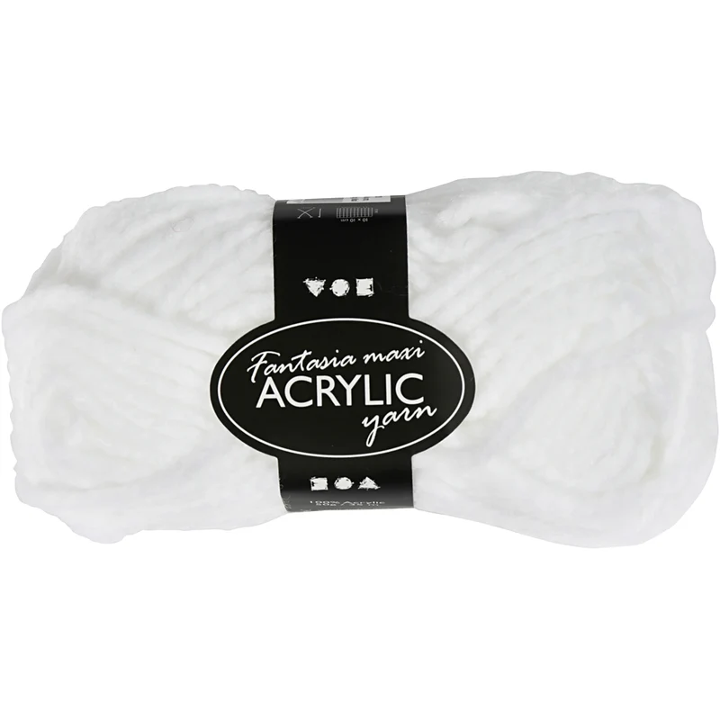 Fantasia Polyacryl-Wolle, L 35 M, Maxi, Weiß, 50 g/ 1 Knäuel [HOB-421867]