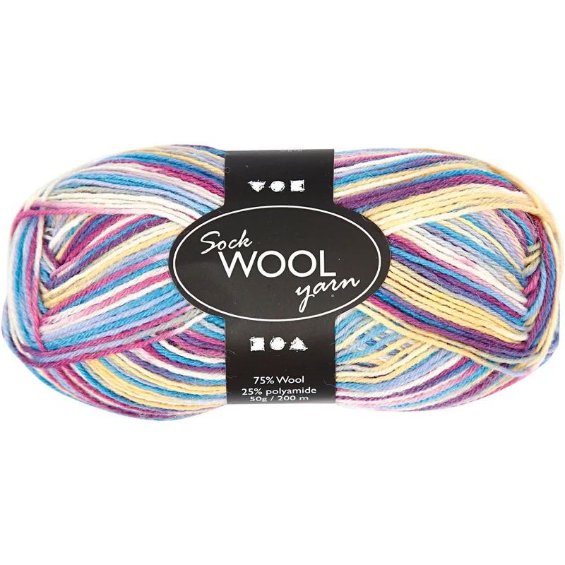 Sockenwolle, L 200 M, Harmonie in Lila-Pink, 50 g/ 1 Knäuel [HOB-41317]