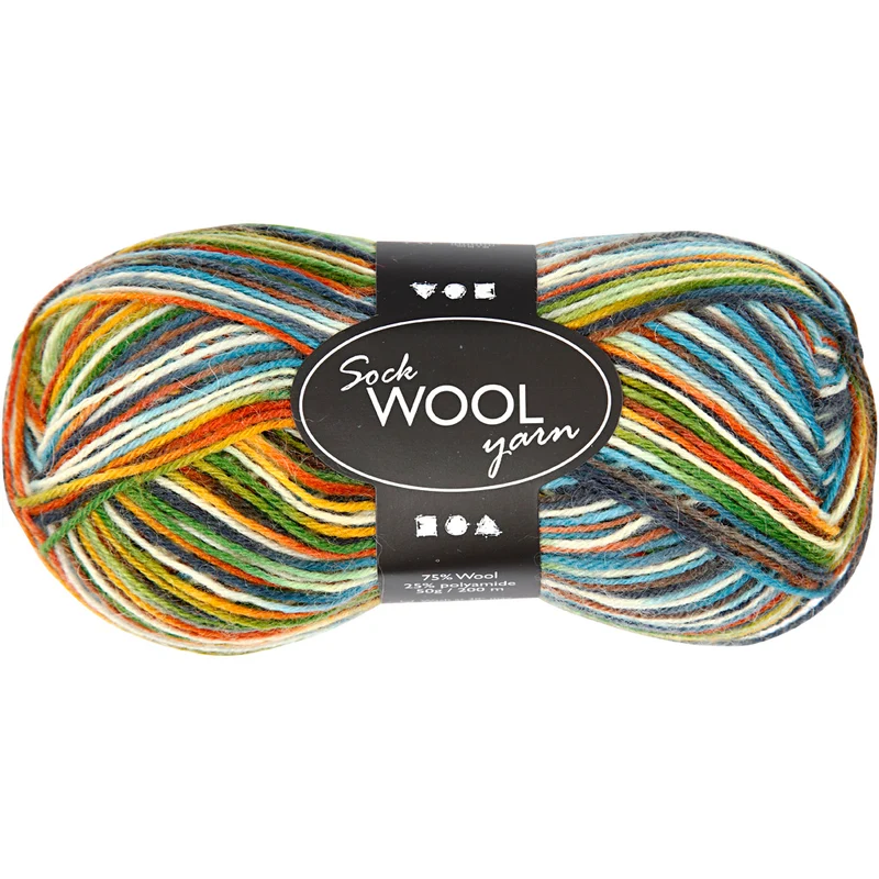 Sockenwolle, L 200 M, Moosgrün, 50 g/ 1 Knäuel [HOB-41316]