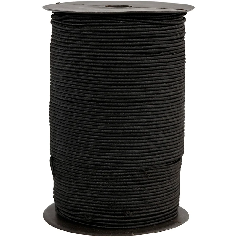Elastische Schnur, Dicke 2 mm, Schwarz, 250 m/ 1 Rolle [HOB-41037]