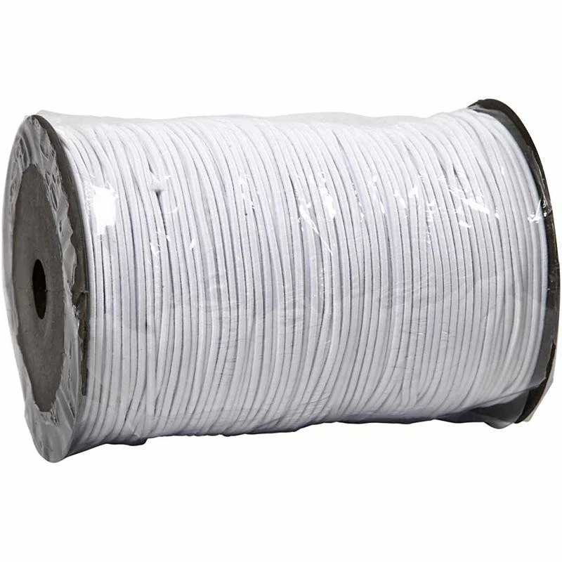 Elastische Schnur, Dicke 2 mm, Weiß, 250 m/ 1 Rolle [HOB-41036]