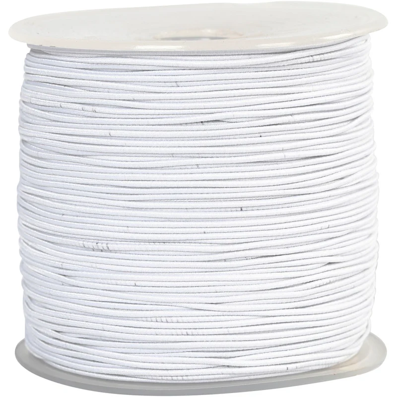 Elastische Schnur, Dicke 1 mm, Weiß, 250 m/ 1 Rolle [HOB-41034]