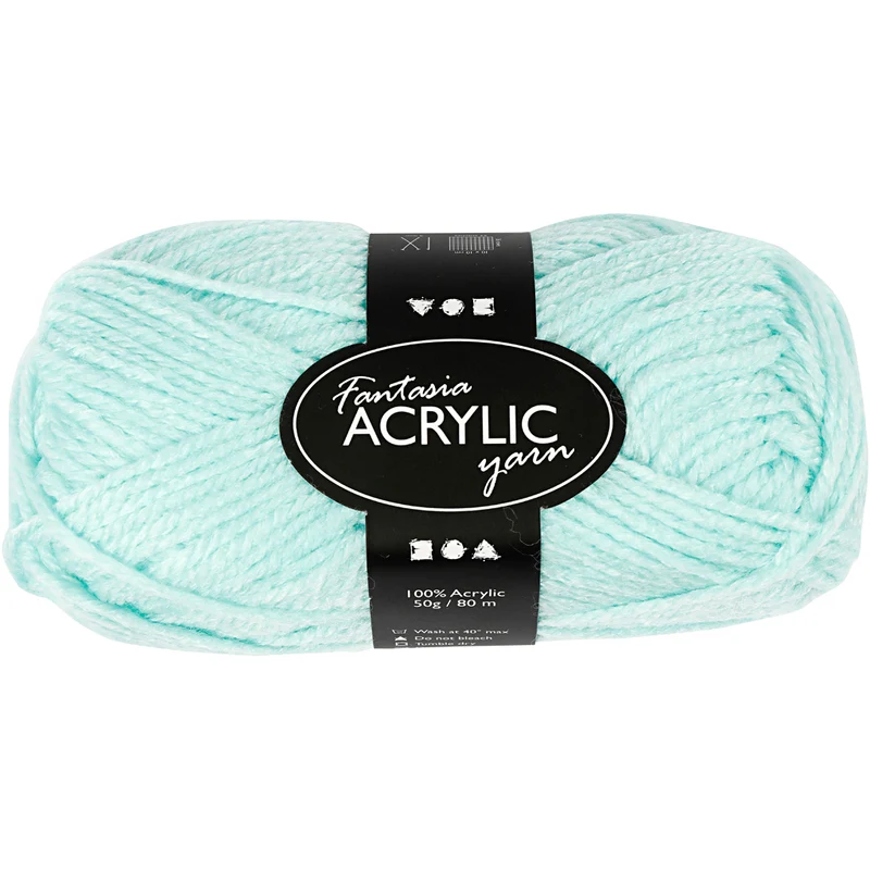 Fantasia Polyacryl Garn, L 80 m, Mintgrün, 50g/ 1 Knäuel [HOB-421803]