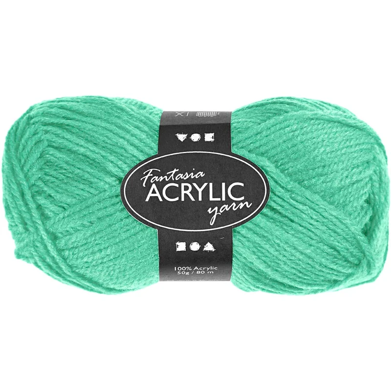 Fantasia Polyacryl Garn, L 80 m, Mintgrün, 50g/ 1 Knäuel [HOB-421803]