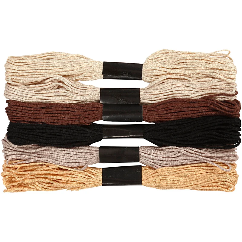 Stickgarn, Dicke 1 mm, Natur, 6 Bündl./ 1 Pck [HOB-412730]
