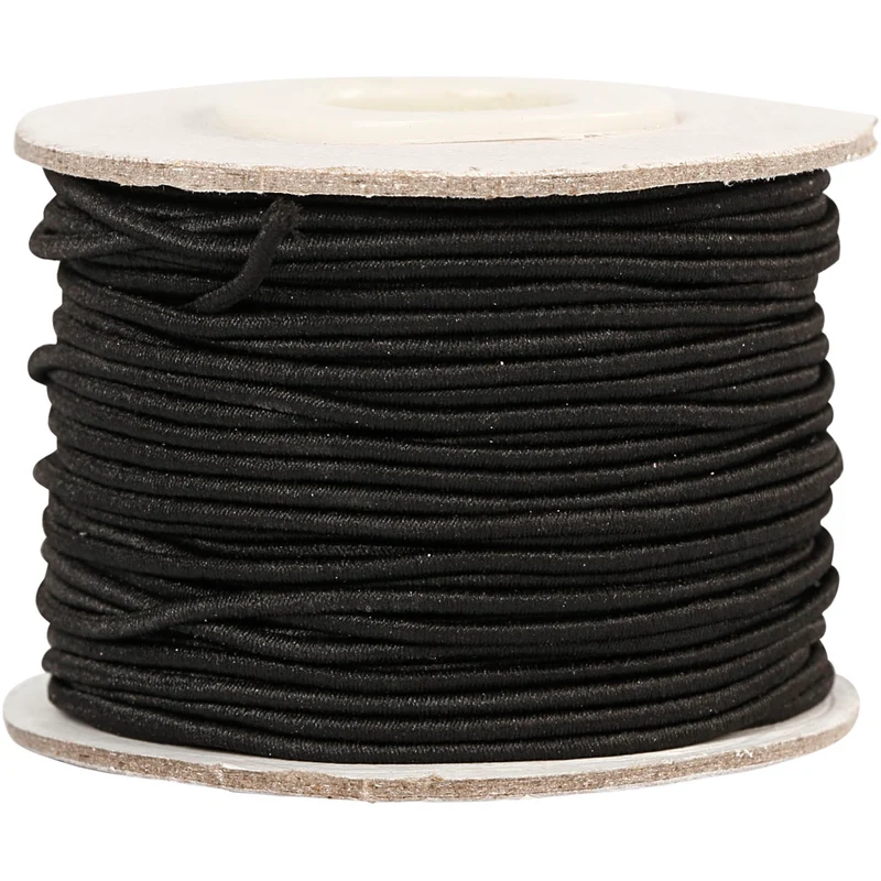 Elastische Schnur, Dicke 1 mm, Schwarz, 25 m/ 1 Rolle [HOB-41033]