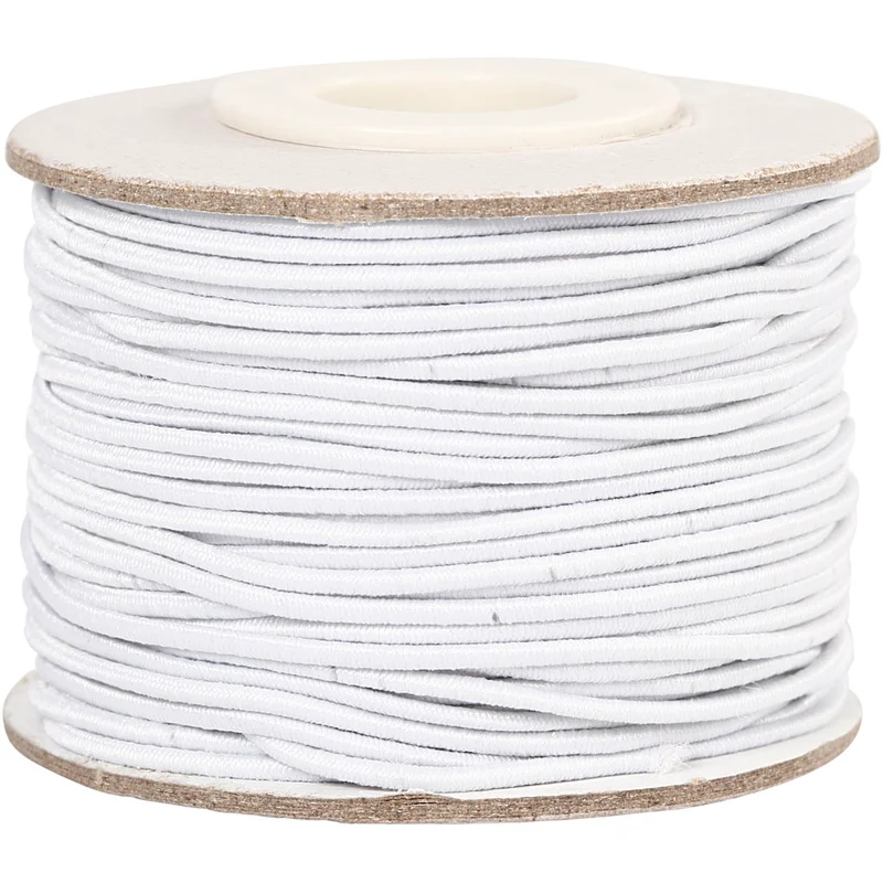 Elastische Schnur, Dicke 1 mm, Weiß, 25 m/ 1 Rolle [HOB-41030]