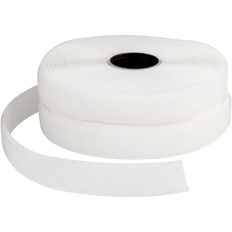 Klettband Haken & Ösen, B 20 mm, Weiß, 5 m/ 1 Rolle [HOB-41024]