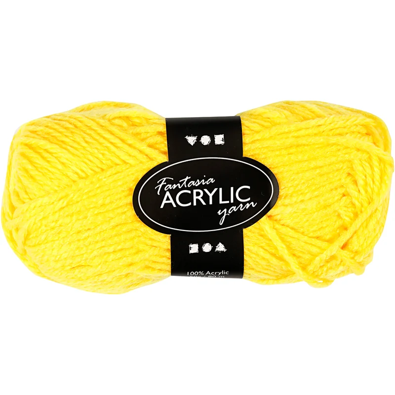 Fantasia Polyacryl Garn, L 80 M, Gelb, 50 g/ 1 Knäuel [HOB-421790]