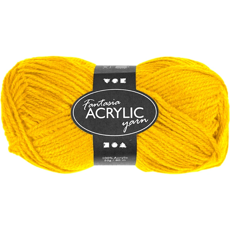 Fantasia Polyacryl Garn, L 80 M, Gelb, 50 g/ 1 Knäuel [HOB-421790]
