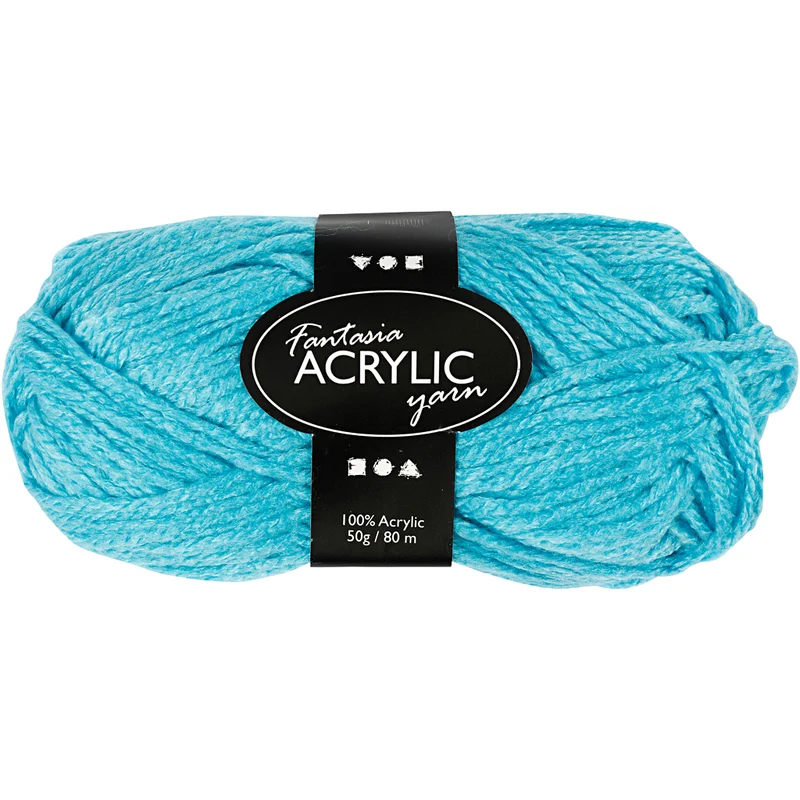 Fantasia Polyacryl Garn, L 80 M, Türkis, 50 g/ 1 Knäuel [HOB-421780]