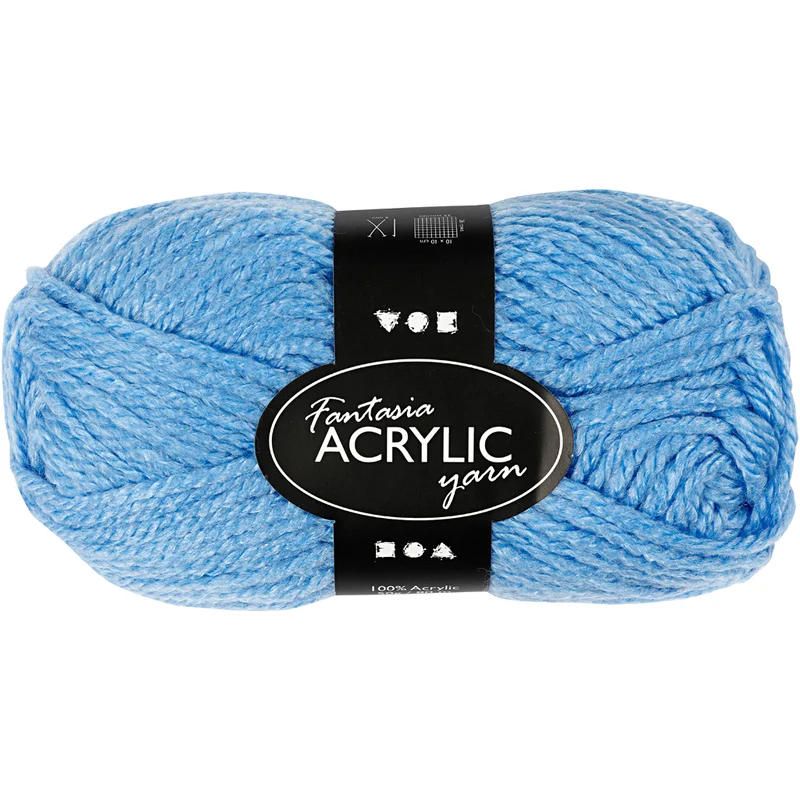 Fantasia Polyacryl Garn, L 80 M, Blau, 50 g/ 1 Knäuel [HOB-421760]
