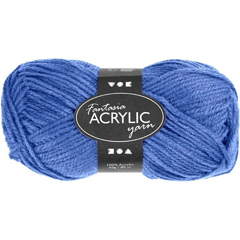 Fantasia Polyacryl Garn, L 80 M, Blau, 50 g/ 1 Knäuel [HOB-421760]