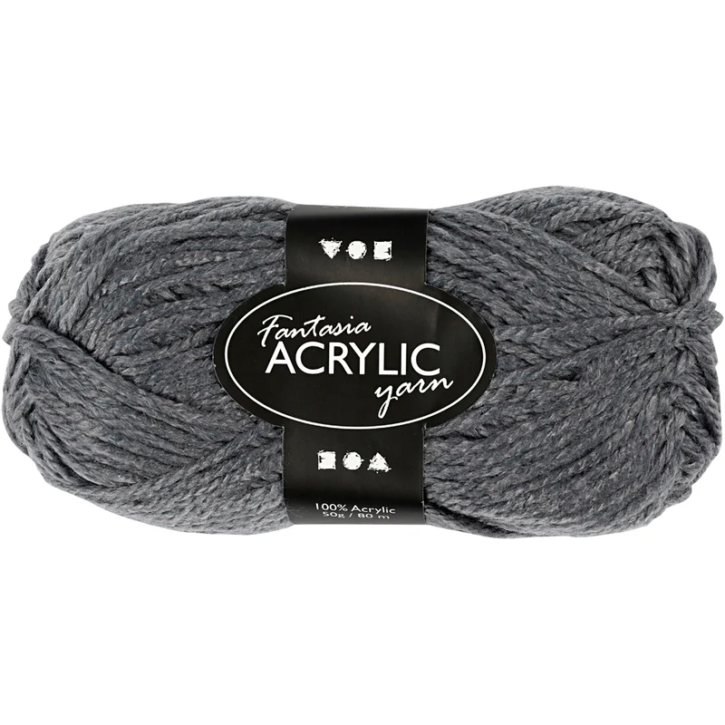 Fantasia Polyacryl Garn, L 80 M, Grau, 50 g/ 1 Knäuel [HOB-421720]