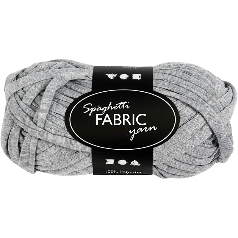 Spaghetti-Garn, L 35 M, ca. 10 mm, Grau, 100 g/ 1 Knäuel [HOB-42408]