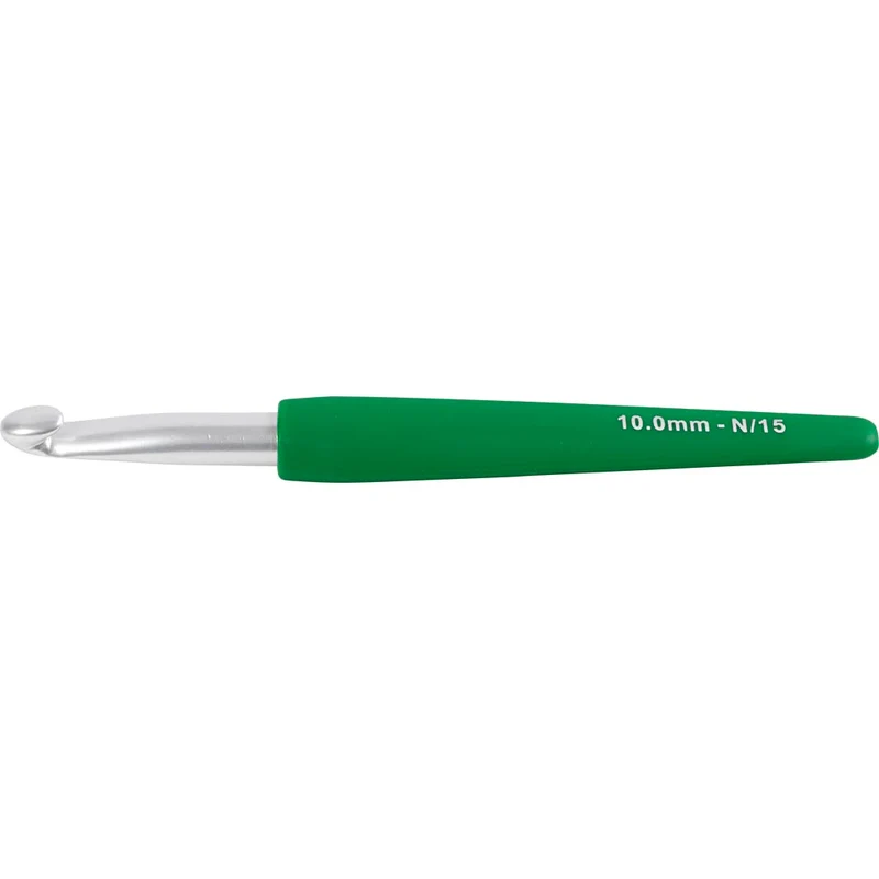 Häkelnadeln, Nr. 10, L 16 cm, Größe 10 mm, Grün, 1 Stk [HOB-42388]