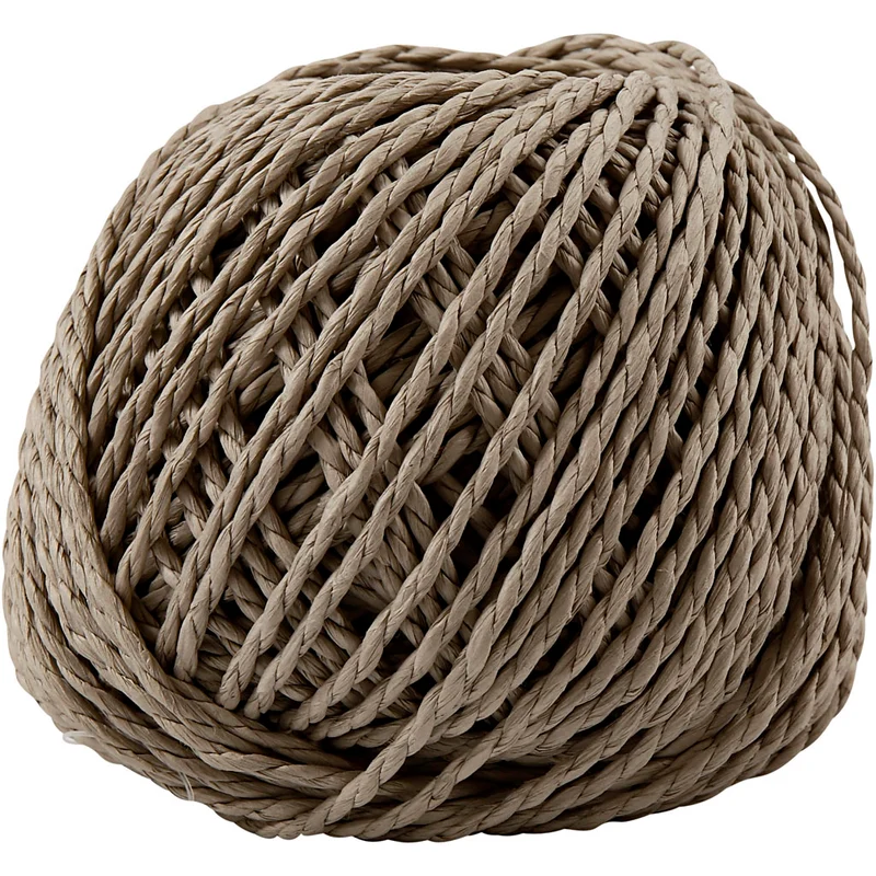 Papiergarn, Dicke 2,5-3 mm, Hellbraun, 150 g, 40 m/ 1 Knäuel [HOB-41733]