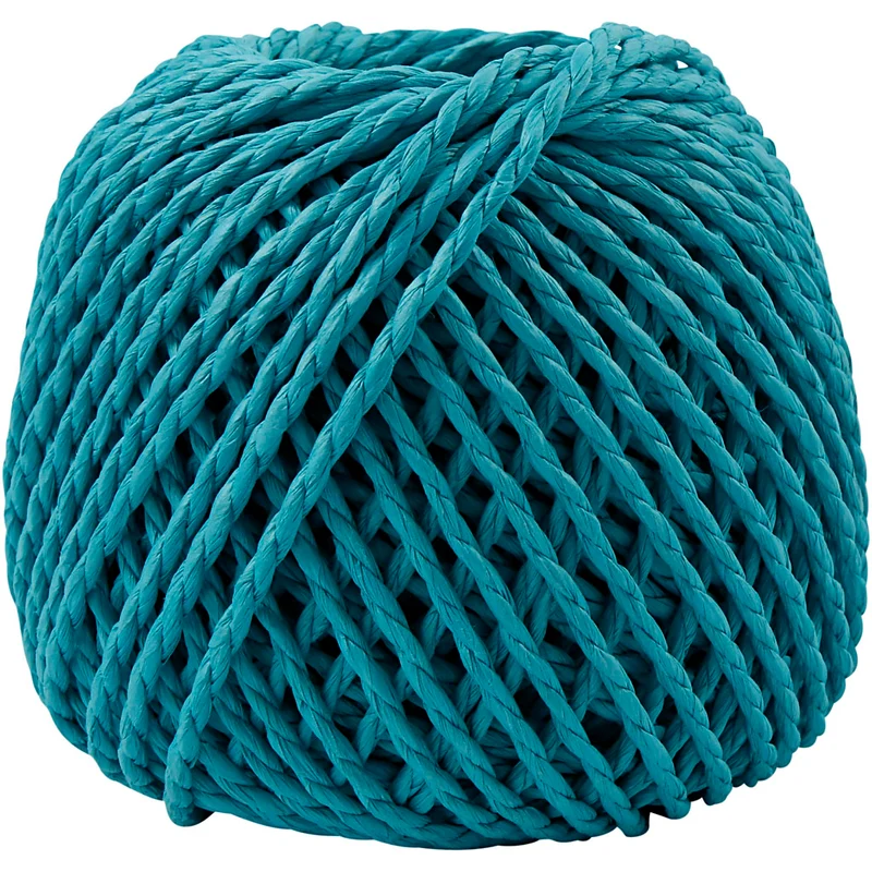 Papiergarn, Dicke 2,5-3 mm, Türkis, 150 g, 40 m/ 1 Knäuel [HOB-41728]