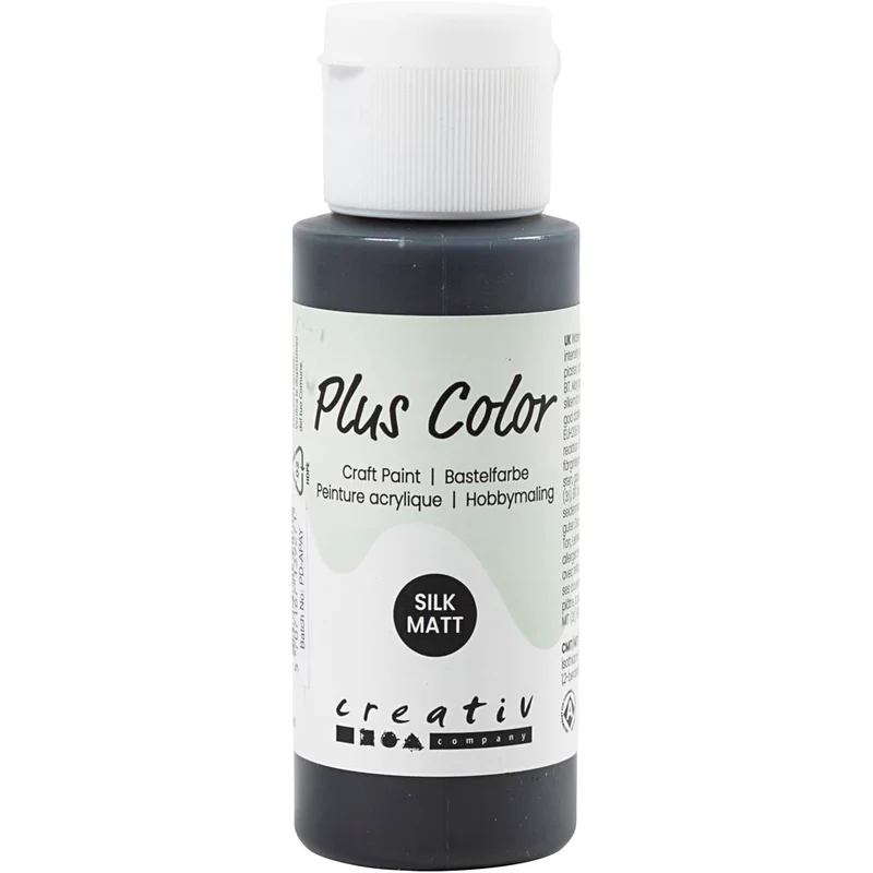 Plus Color Bastelfarbe, Schwarz, 60 ml/ 1 Fl. [HOB-39642]