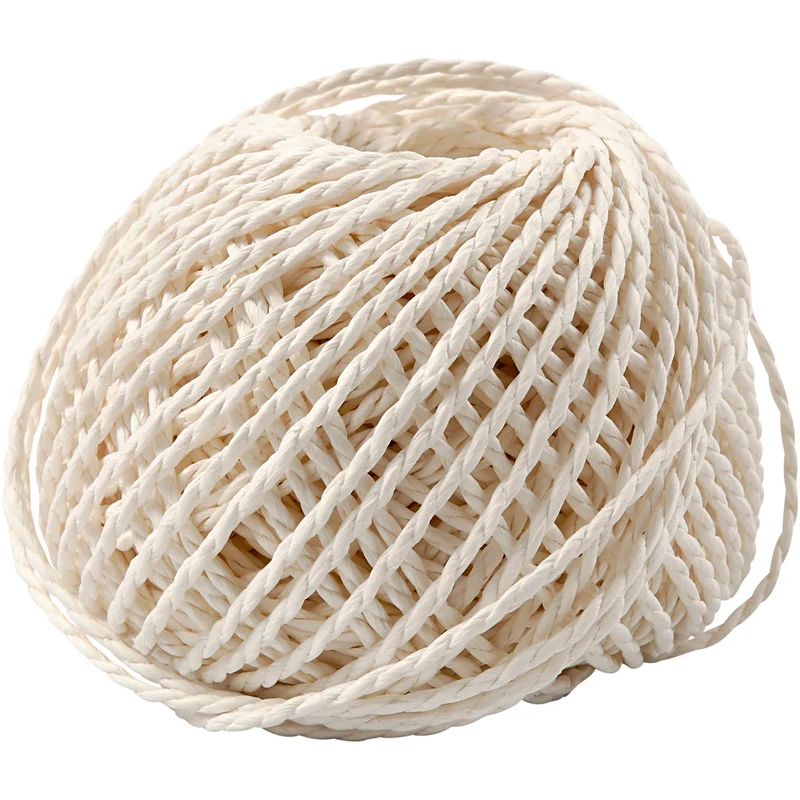 Papiergarn, Dicke 2,5-3 mm, Weiß, 150 g, 40 m/ 1 Knäuel [HOB-41726]