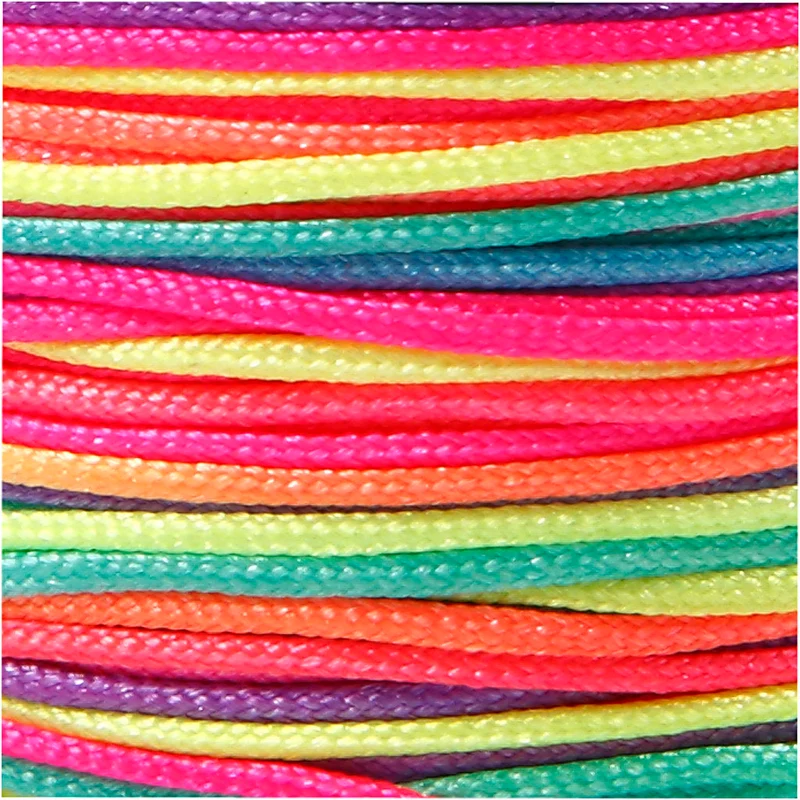 Makramée-Schnur, multicolor, Dicke 1 mm, Neonfarben, 28 m/ 1 Rolle [HOB-41723]